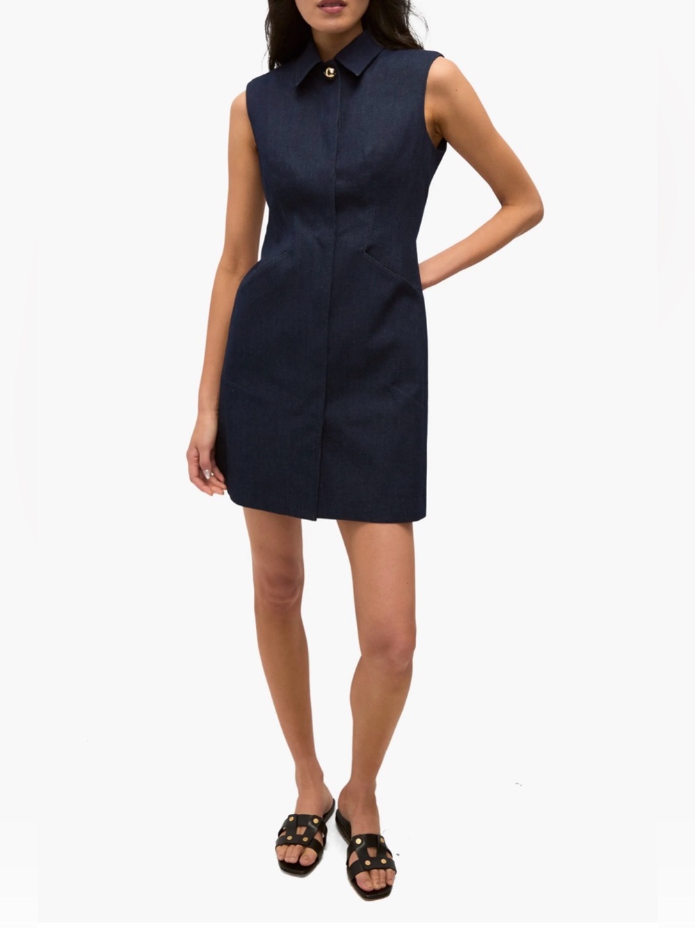 NWT Veronica Beard Serina Denim Shirt Dress Navy Sz 8 - $498 Retail